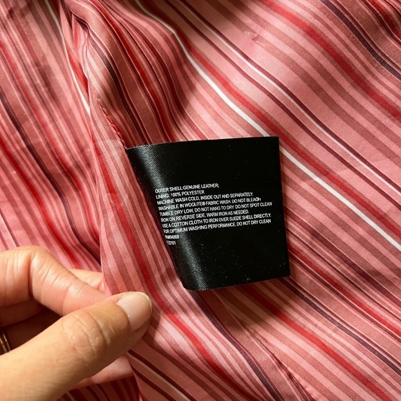 Bernardo Women's XL Pink Suede Genuine Leather Jacket Coat With Removable Collar - Picture 13 of 16